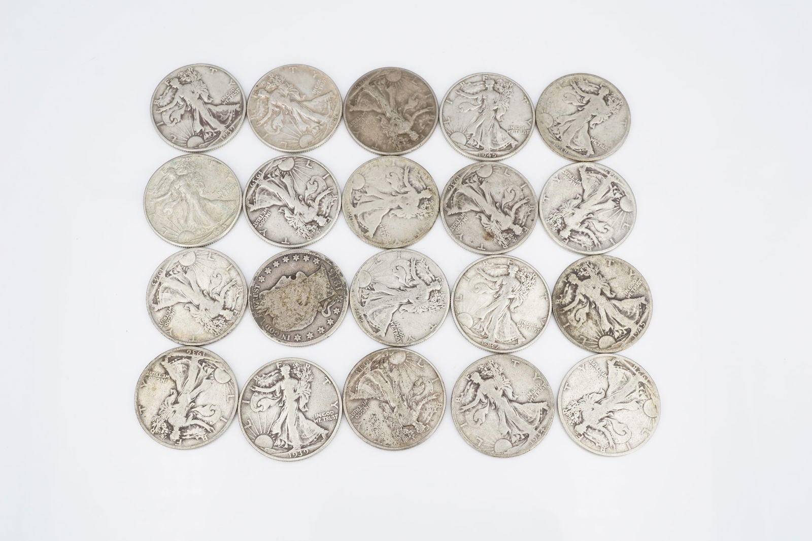 Roll of 20 Silver Walking Liberty Half Dollars CN1008 (1 of 4)