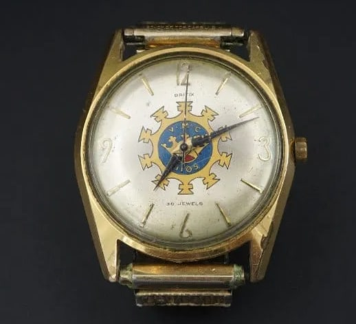 Vtg Britix Gold Filled Fraternal VMC Royal Arcanum 1105 Dial 34mm Runs 30j W1084 (1 of 4)
