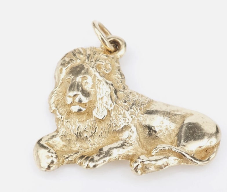 James Avery Lion Pendant Charm 14k Yellow Gold Retired Very Rare 1" PG1818 (1 of 3)
