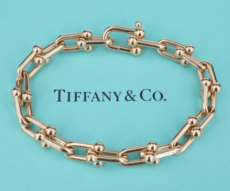 Tiffany Co. 18k Rose Gold HardWear Medium Link Bracelet 6.5" 9.25mm Large BG939: This beautiful Tiffany & Co. bracelet is from the iconic HardWear collection. According to Tiffany, the collection was inspired by a design from 1962, "HardWear is an expression of love’s transforma