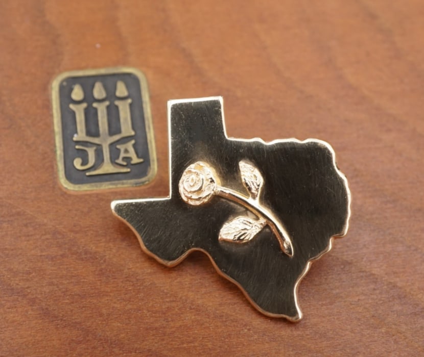 James Avery Texas Rose Pendant Brooch 14k Gold 0.8" Rare Retired PG1793 (1 of 3)
