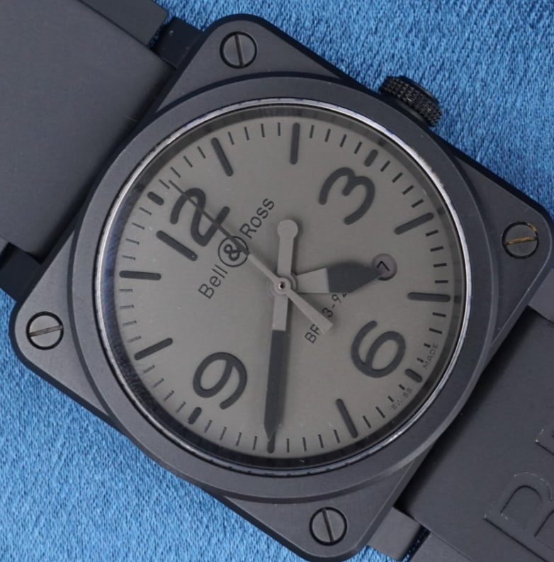 Bell & Ross BR03-92 Phantom Black Ceramic Automatic 42mm Box & Papers Watch W959: With a limited production of 500 models per year, the BR03 Phantom is an instant must. Featuring a ceramic case with a black PVD coating. Featuring: date indicator, scratch-resistant sapphire crystal,