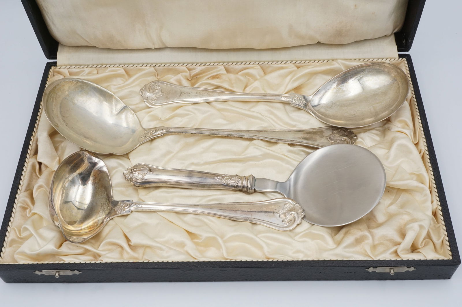 Set of Four Danish Silver Johannes Siggaard Serving Spoons (1 of 3)
