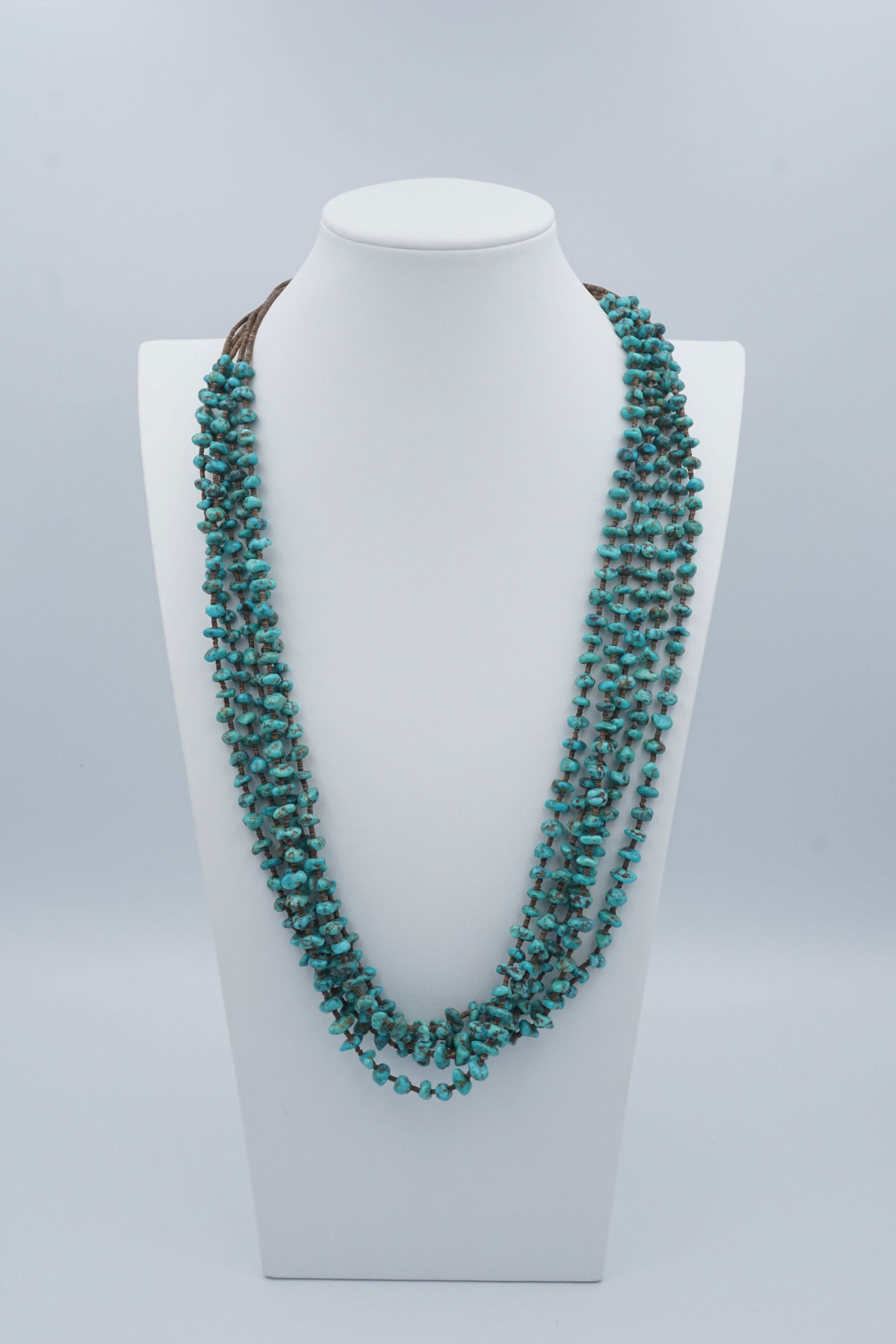 Vintage Native American Five Strand Turquoise Nugget Heishi Necklace (1 of 3)