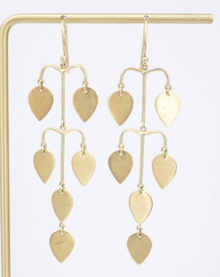 18k Yellow Gold Chandelier Dangle Earrings 3" Designer EG2622 (1 of 3)