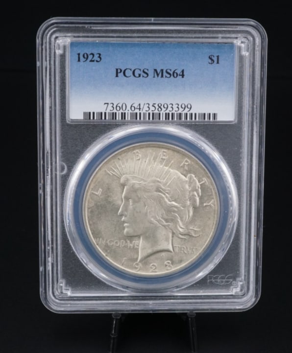 1923 Peace $1 Dollar Silver Dollar Coin PCGS MS64 Sick Luster CN479 (1 of 2)