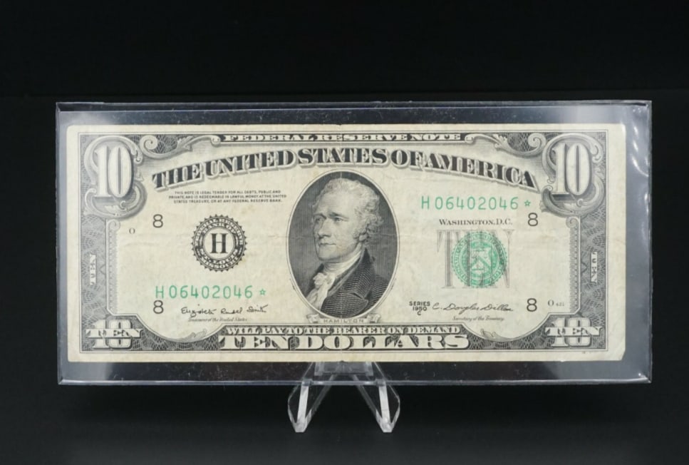 1950 Federal Reserve Note $10 Unique Radar-ish Star Note 06402046 CN304 (1 of 3)