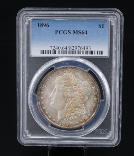 1896 Morgan $1 Dollar Silver Dollar Coin PCGS MS64 BU Uncirculated CN488: Very sought after year. PCGS certified. 1896 only 9,976,000 minted. Metal Type: 90% Silver Stamps: Year- 1896 Philadelphia Mint Condition: MS64 Jewelry Items Disclosure All of our diamonds are genuine