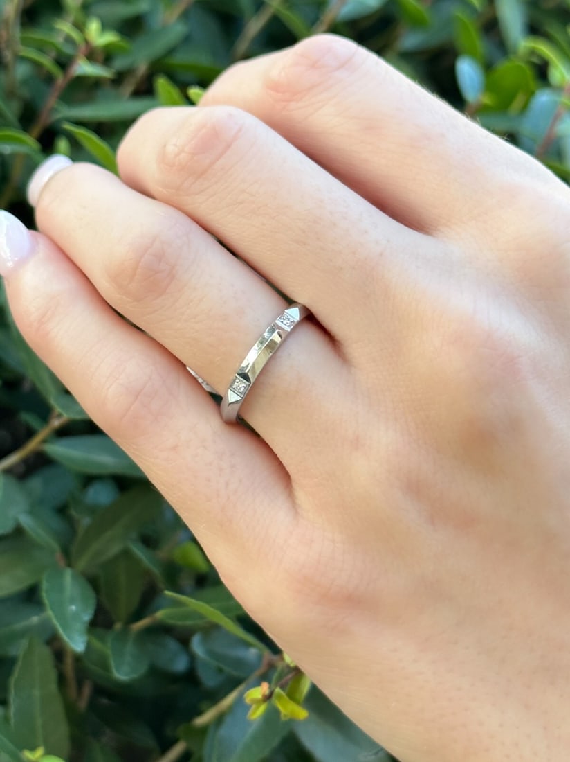 Tiffany True Band Ring Diamond Platinum 2.5mm Size 5.75 Wedding Stackable (1 of 9)
