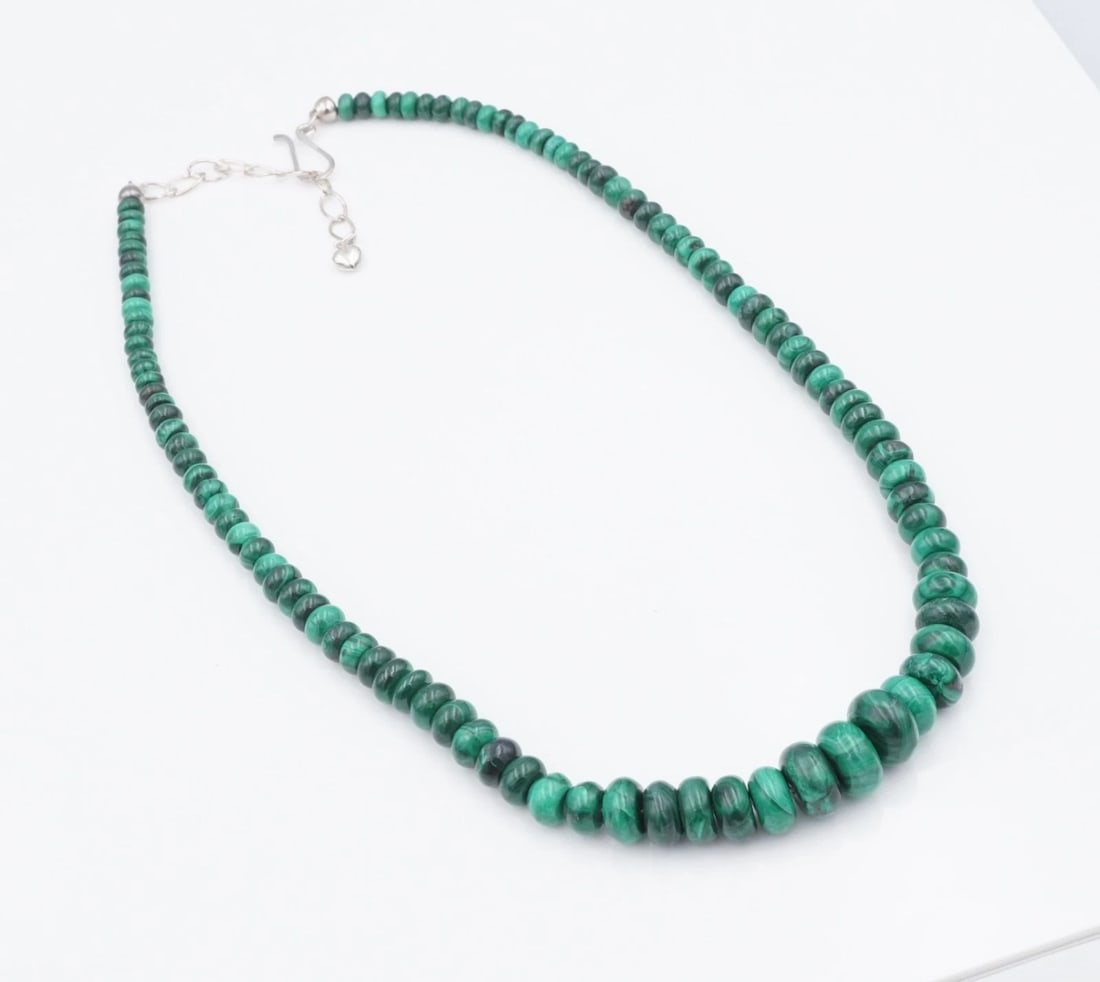 Jay King Malachite Graduated Bead Necklace 21" 5-12mm DTR Mine Finds NS2446: This beautiful necklace from Mine Finds by Jay King features a strand of malachite beads. Complete with a sterling silver hook closure, this gorgeous piece is sure to draw compliments! Arrives with or