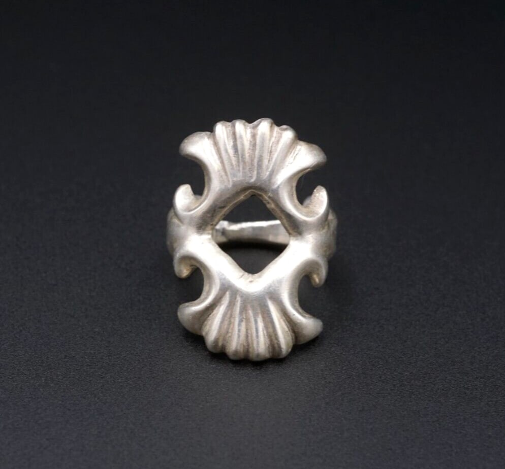 Artisan Nellie Tso Navajo Sterling Silver Ring Tufa Cast Size 5.75 RS3556 - 2