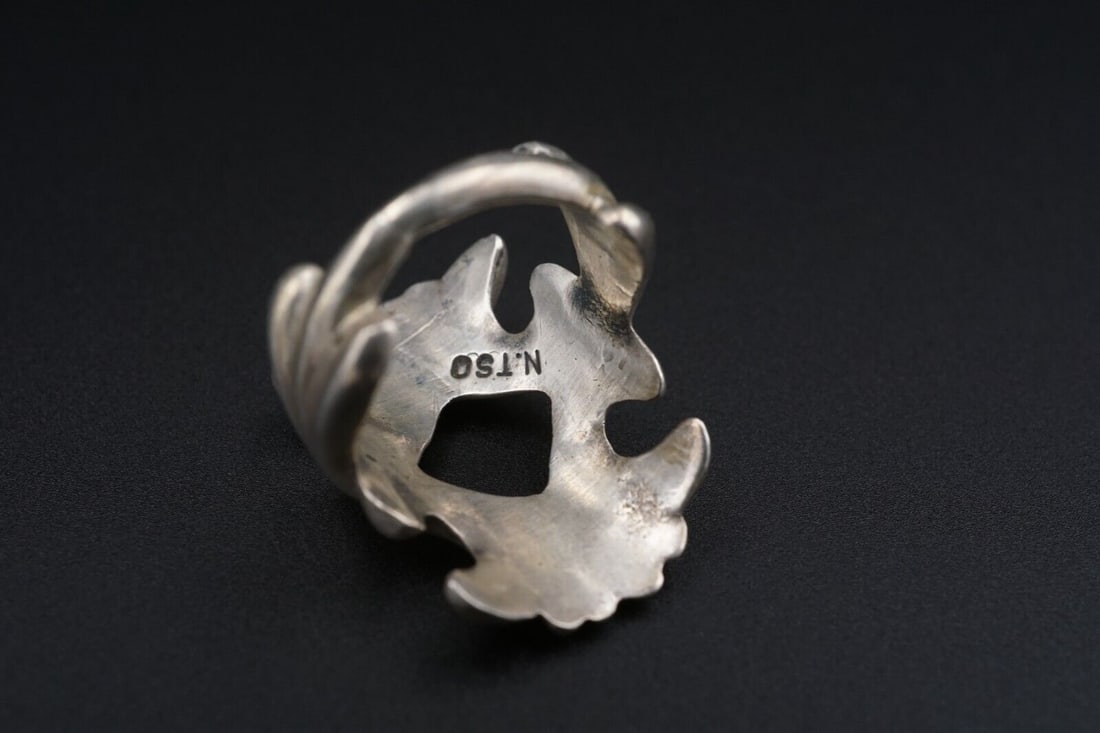 Artisan Nellie Tso Navajo Sterling Silver Ring Tufa Cast Size 5.75 RS3556 - 4
