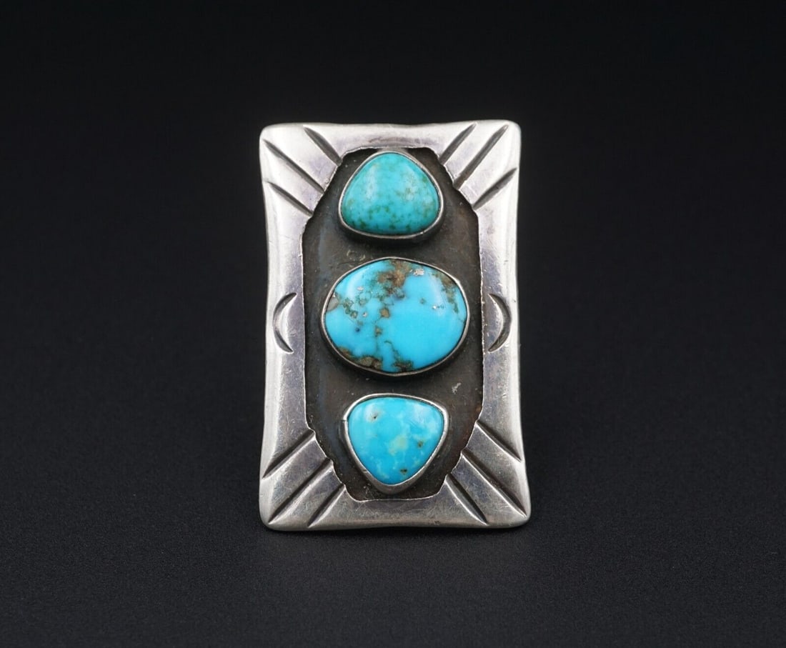 Sterling Silver Turquoise Ring Size 7 Southwestern Native American RS3518 (1 of 3)