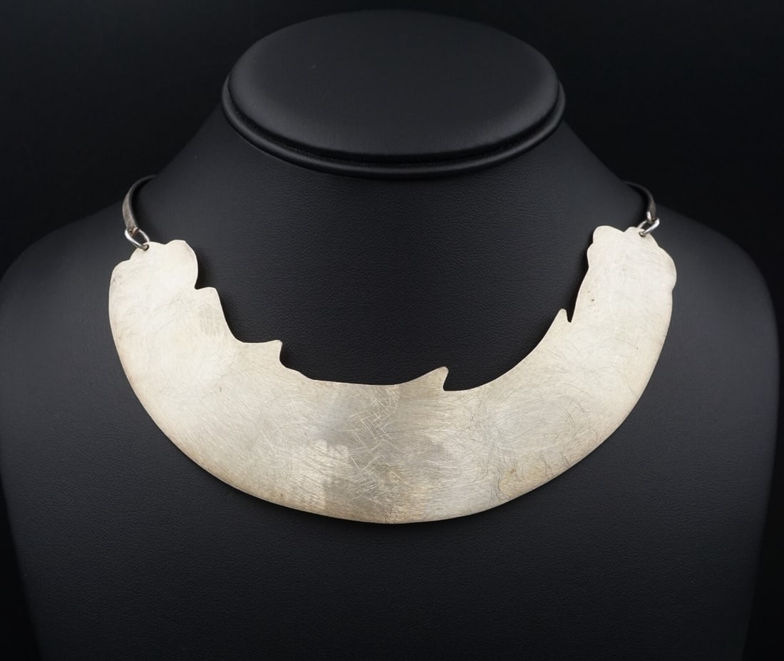 Sterling Silver Balaam Monica Zamora Modernist Bib Necklace 16.5" Toggle NS2204 (1 of 5)