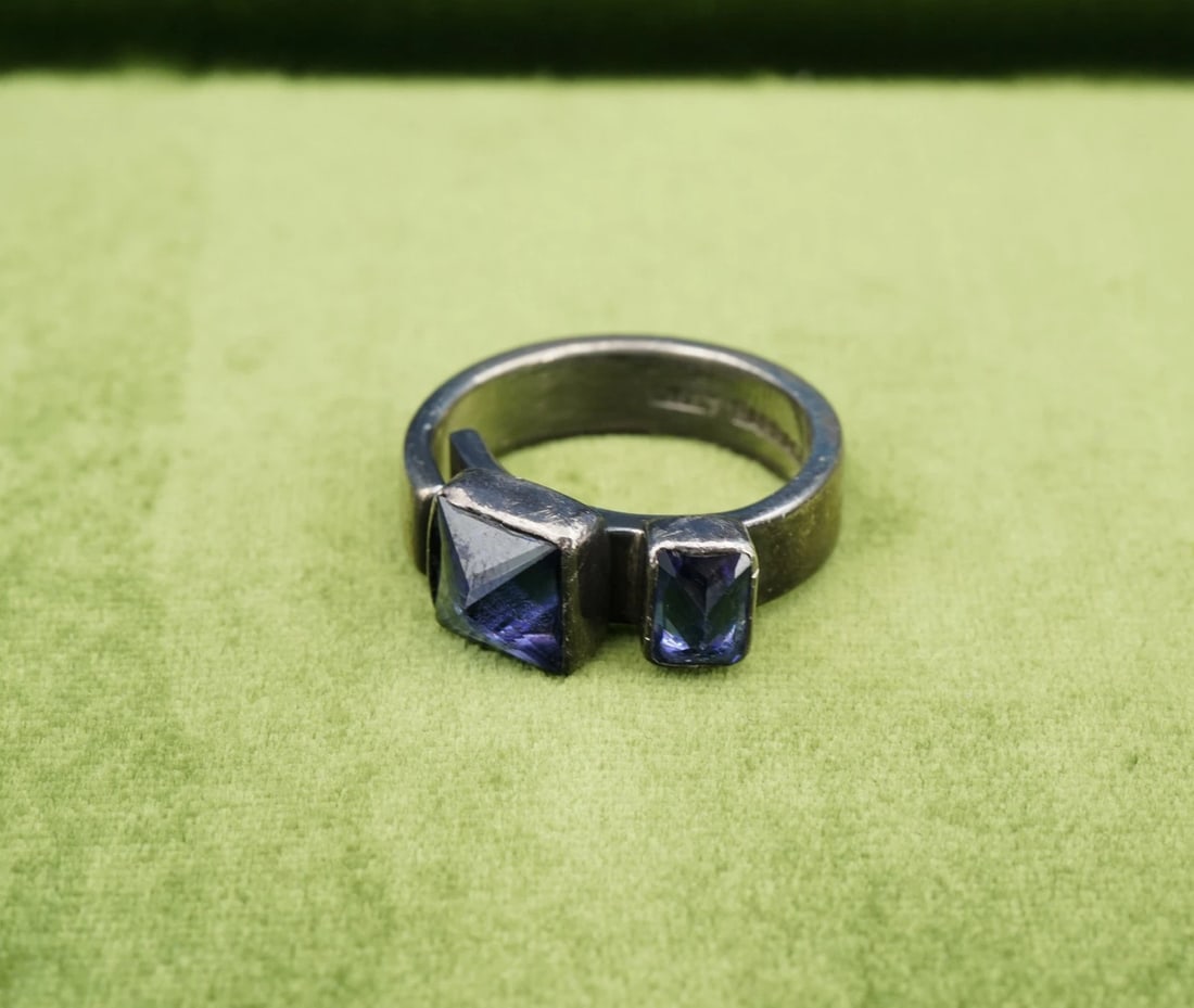 Lilly Barrack Tanzanite Bypass Ring Sterling Silver Size 6.25 Natural RS4055 (1 of 4)