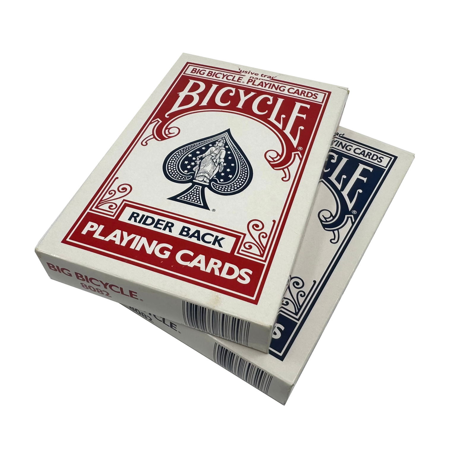 Rare Bicycle Rider 8082 Red & Blue Decks, Thick Stock, Opened (1 of 2)