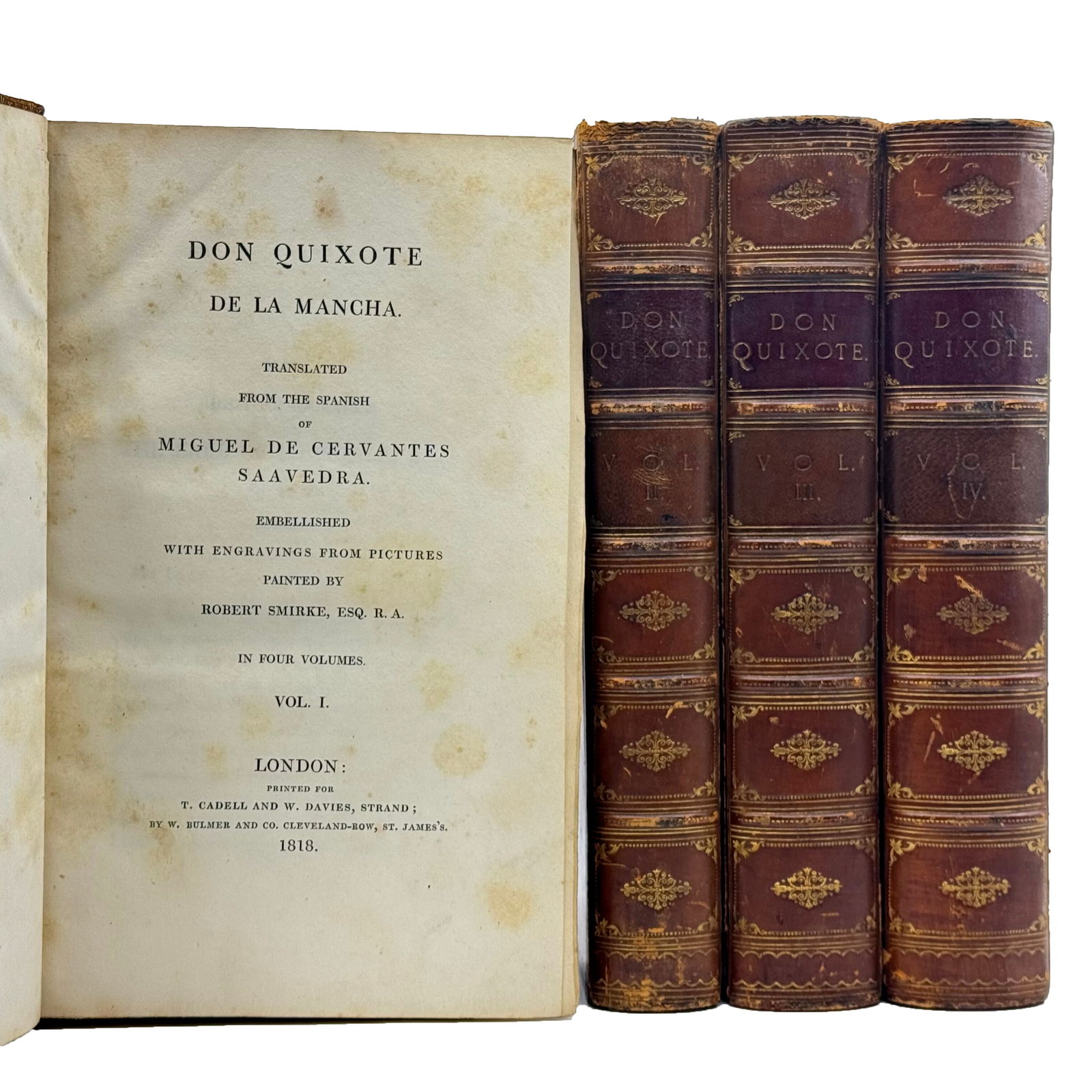 Miguel de Cervantes: Don Quixote de la Mancha, 1818, 4 Volumes, Illustrated by Robert Smirke (1 of 5)