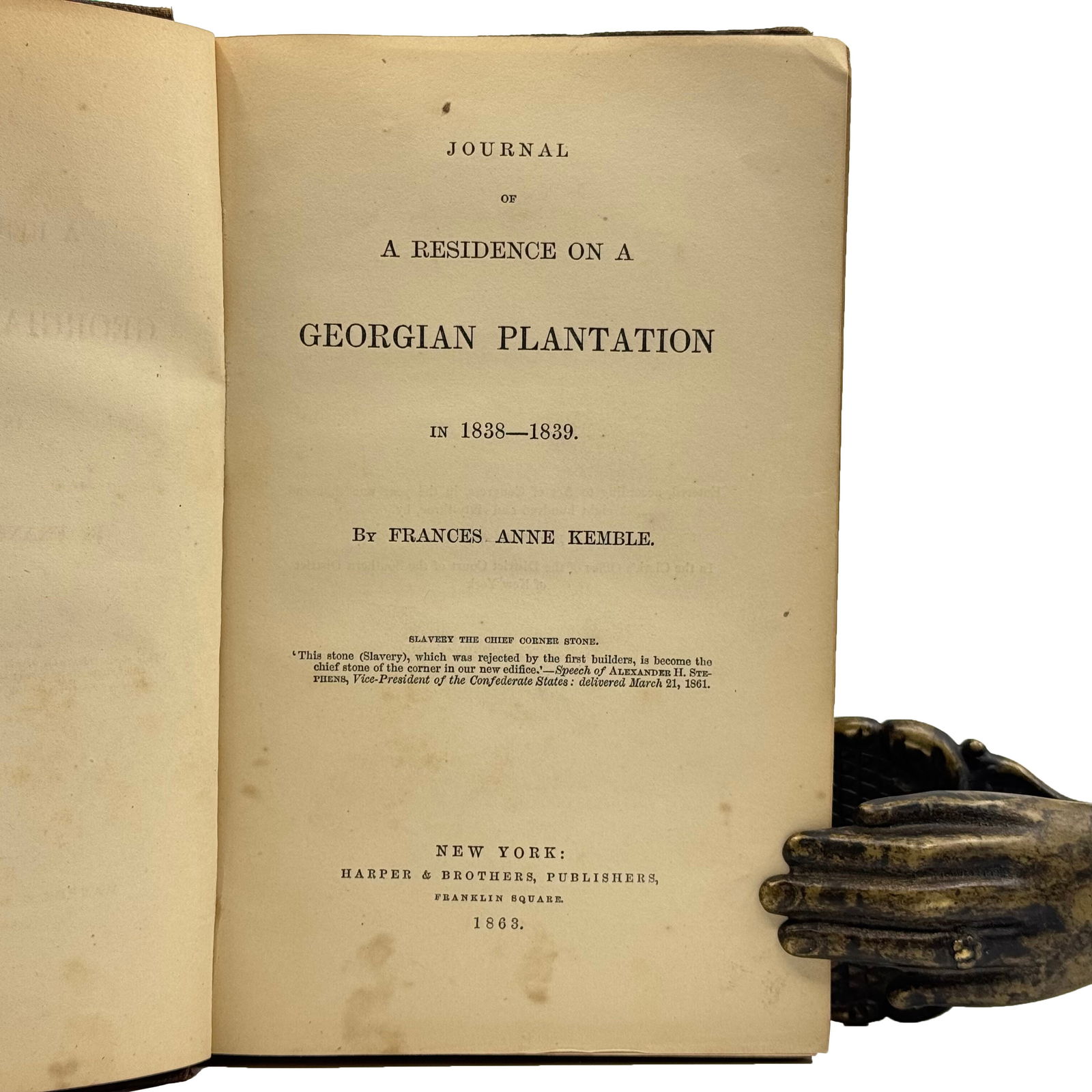 [SLAVERY & ABOLITION] 1863 First Edition Frances Anne Kemble: Journal of a Residence on a Georgian (1 of 5)