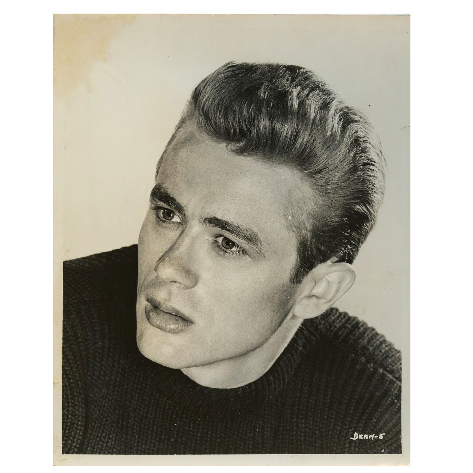 James Dean: Original 8x10 Warner Bros. Promo Portrait in Black Sweater (1955) (1 of 1)