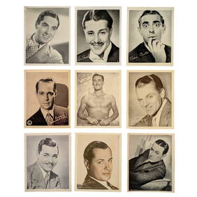 28 Vintage Promo Autographs: Hollywood Leading Men: Clark Gable, Gary Cooper 1930s-40s (1 of 3)