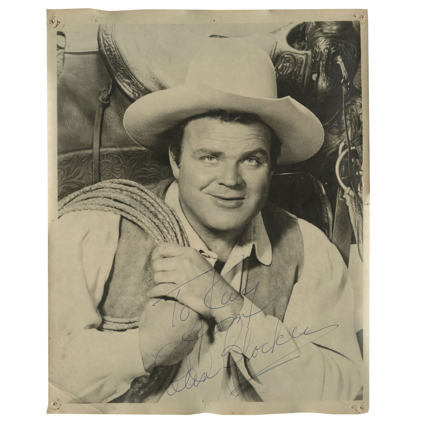 Dan Blocker: Signed 11x14 Oversize Photo as Hoss Cartwright, Bonanza (Early 1960s) (1 of 1)