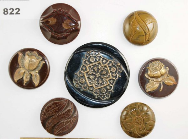 Bakelite -: Floral escutcheons and carved designs