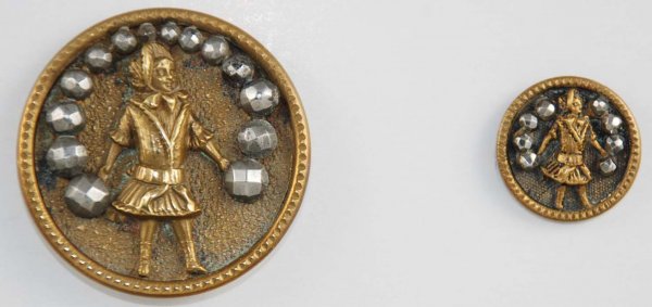 Metal Picture Button - Deluxe: Kate Greenaway, cut steel embellishment
