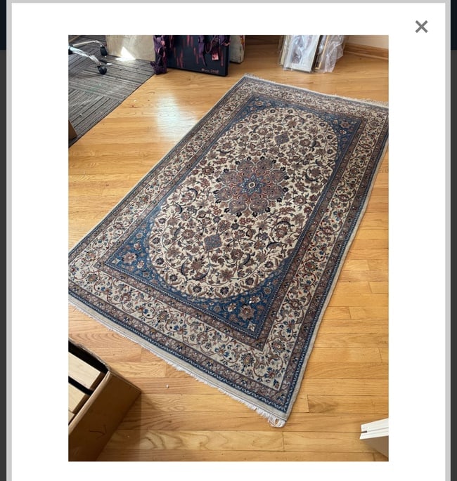 Vintage Hand Knotted Nain Persian Rug wool/silk high density 82" x 48" (1 of 4)