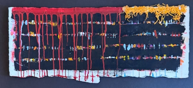 Abstract Painting on Arches Paper: Abstract Painting on Arches Paper (12”h x 30”w) $200 (2 lb)