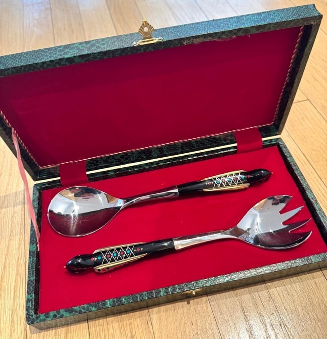 Jezzine Fire Bird Serving Salad Spoon/Fork Set (1 of 2)