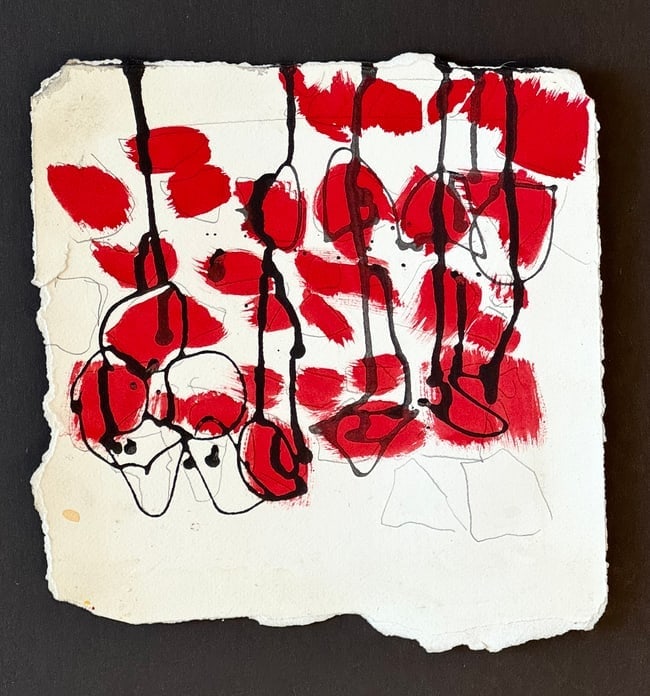 Abstract Painting and Sumo Brush on Arches Paper: Abstract Painting and Sumo Brush on Arches Paper (10.5”h x 10”w) $100 (2 lb)