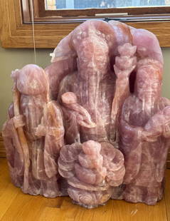 The Rose Quartz Buddha's: This is beautifully midsize Sculpture of the Valley made of Rose Quartz. Extremely heavy and is on display at our store location.