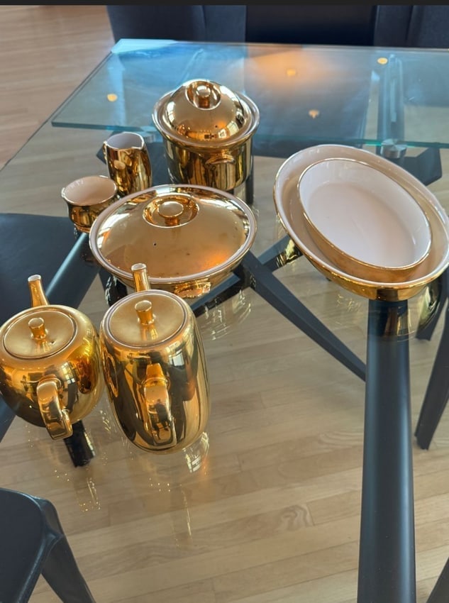 Gold Royal Worcester Flameproof Porcelain Tableware Set 11 pc England (1 of 3)