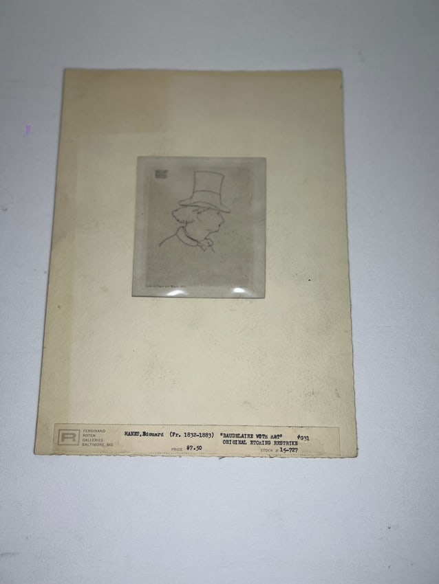 Édouard Manet Etching: Profile Portrait Of Charles Baudelaire (1 of 19)