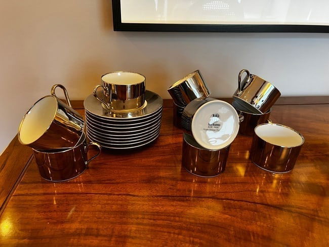 Marc Blackwell NY "Bright Parisian Platinum" Fine Porcelain Coffee Set – 20 Pieces, Cups & (1 of 4)
