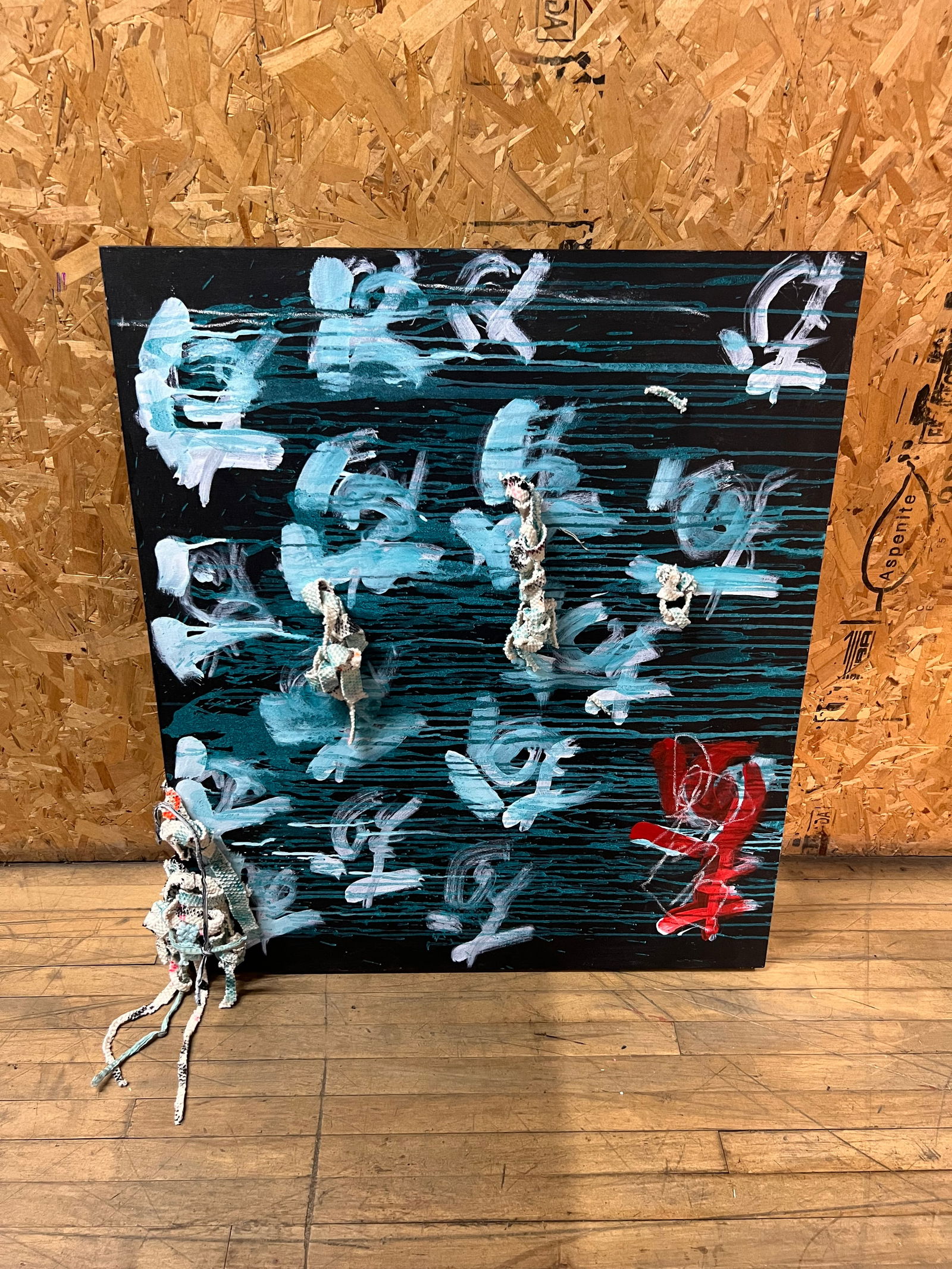 Diane Cooper Mixed Media Abstract Canvas with Textile Embellishments (1 of 7)