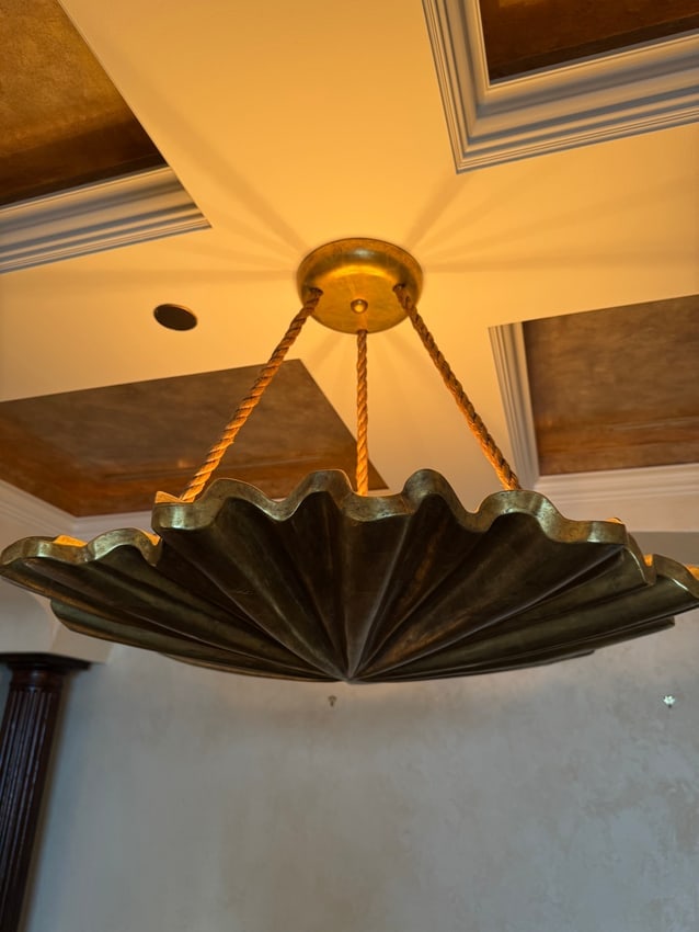 Vintage Gilt Plaster Shell Form Chandelier, Model #2000 Series (2012) (1 of 6)