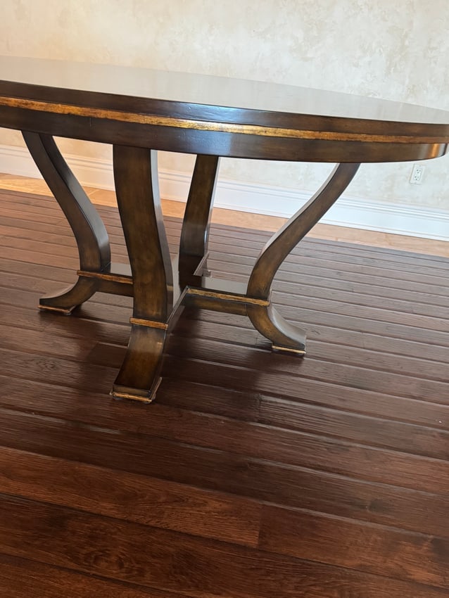 Marge Carson Round Dining Table with Curved Pedestal Base ? 60 (1 of 4)