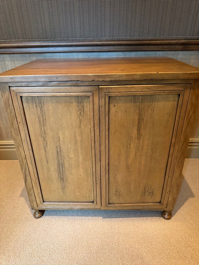 Rustic Two-Door Wooden Cabinet with Adjustable Shelves (1 of 4)