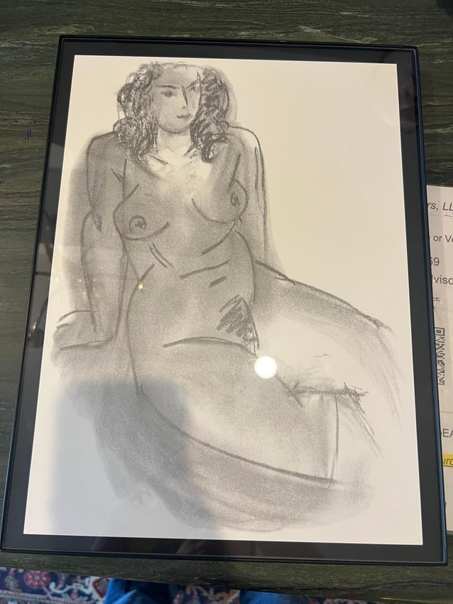 Henri Henri Matisse Charcoal Drawing Certificate of Authenticity Included Artwork Regis: Authentic Henri Matisse charcoal drawing verified by Artwork Registry with certificate of authenticity. French provenance, dated March 1952. A striking example of Matisse’s late-period figurative ar