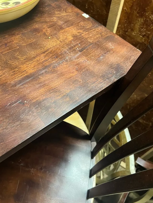 Square Mahogany Dining Room Table - 7