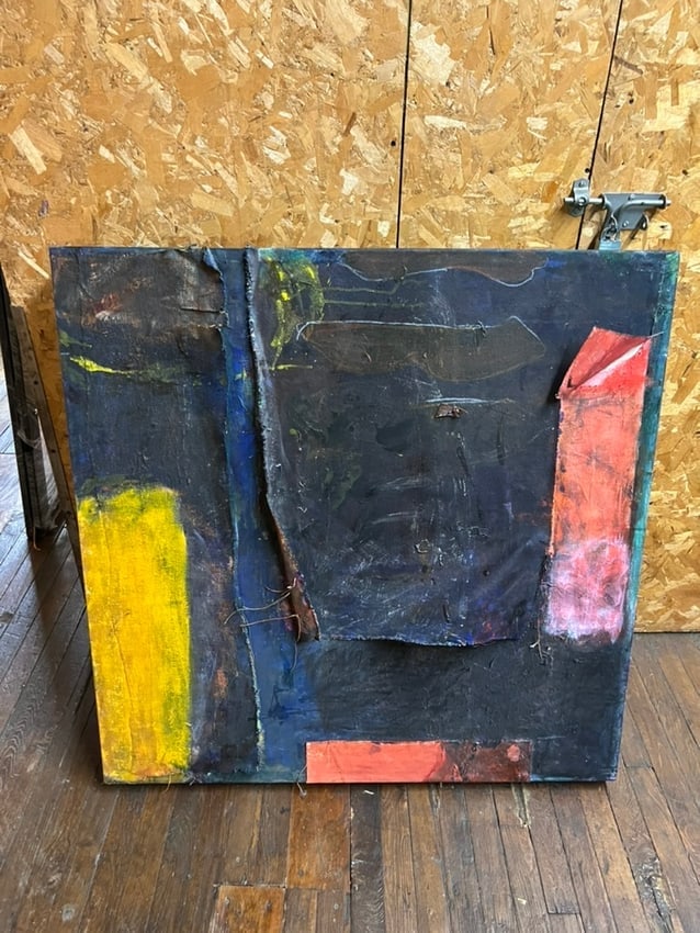 Diane Cooper Abstract Mixed Media Painting Textured Geometric Composition (1 of 1)