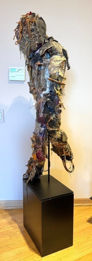 Diane Cooper Life-Size Mixed Media Sculpture Jintain Shaggy Figure on Black Base (1 of 3)