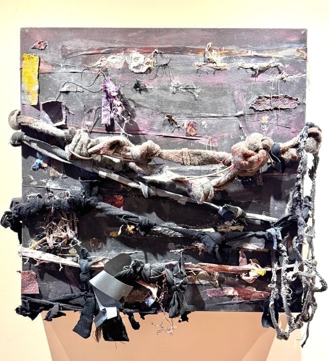 Diane Cooper Mixed Media Textile Wall Art Abstract Push and Pull Knot Design on Canvas (1 of 2)