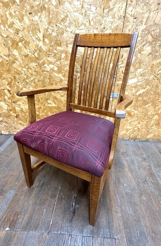 Set of 6 Macy’s Mission-Style Dark Oak Dining Chairs — 2 Armchairs & 4 Side Chairs (1 of 3)