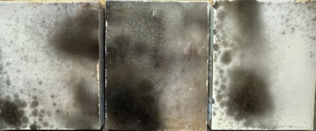 Triptych Abstract Mixed Media Paintings in Neutral Tones, Signed (1 of 5)