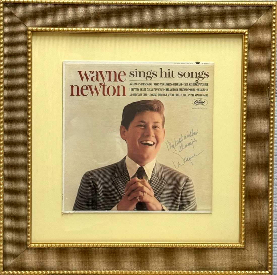 Wayne Newton “Sings Hit Songs” Autographed LP – Signed Album Cover, Framed Vintage Record (1 of 2)