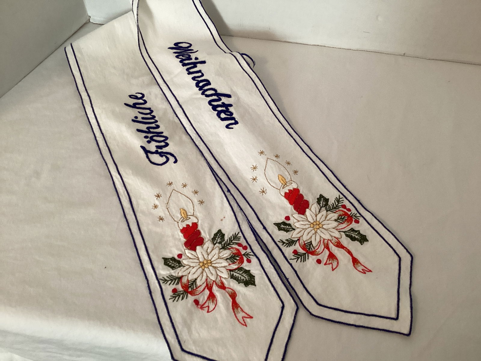 Austrian Embroidered Stole Christmas Table Runner (1 of 5)