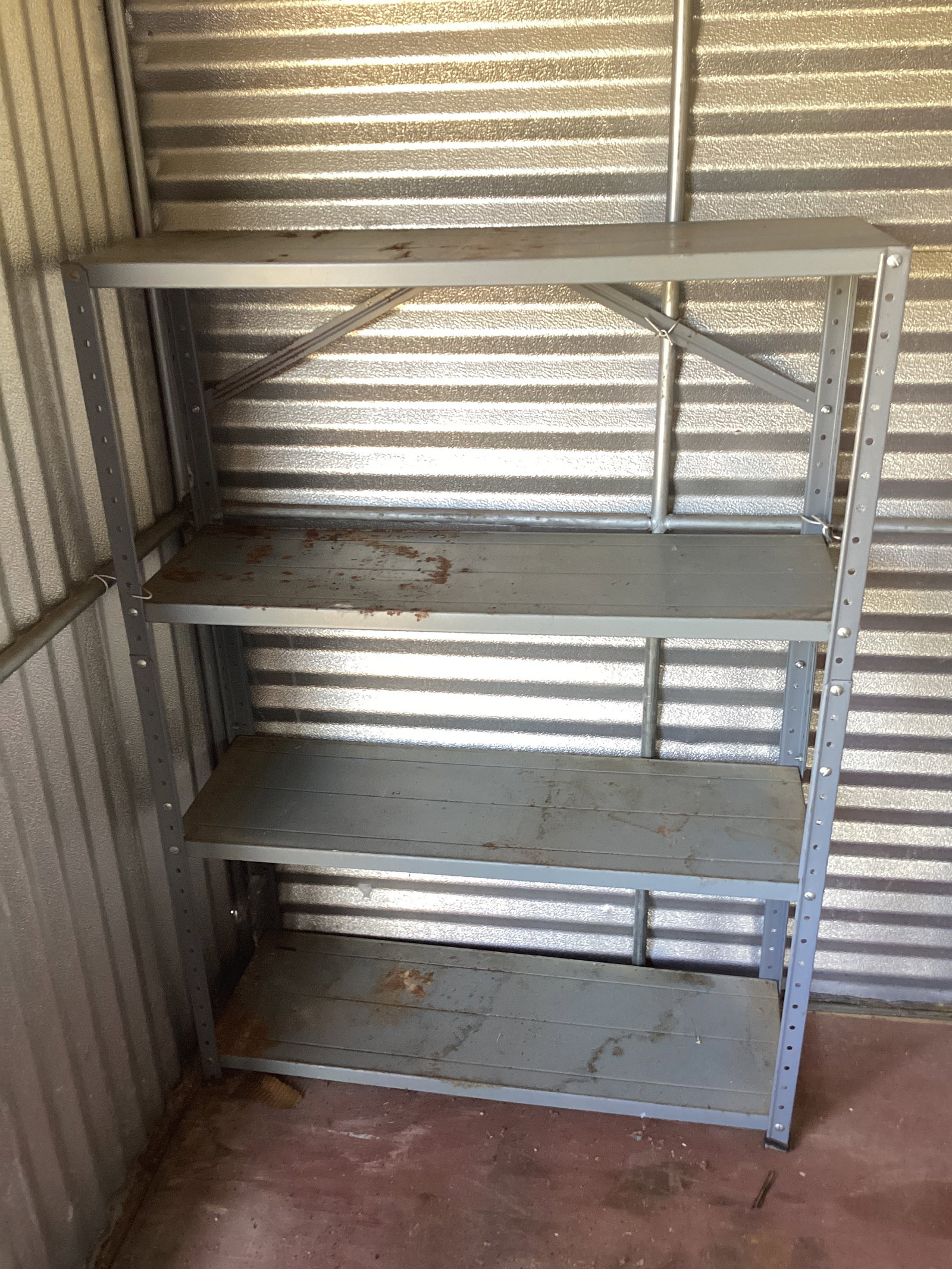 Metal Shelf: 36" w x 12" d x 50 1/2" h, shipping not available for this lot