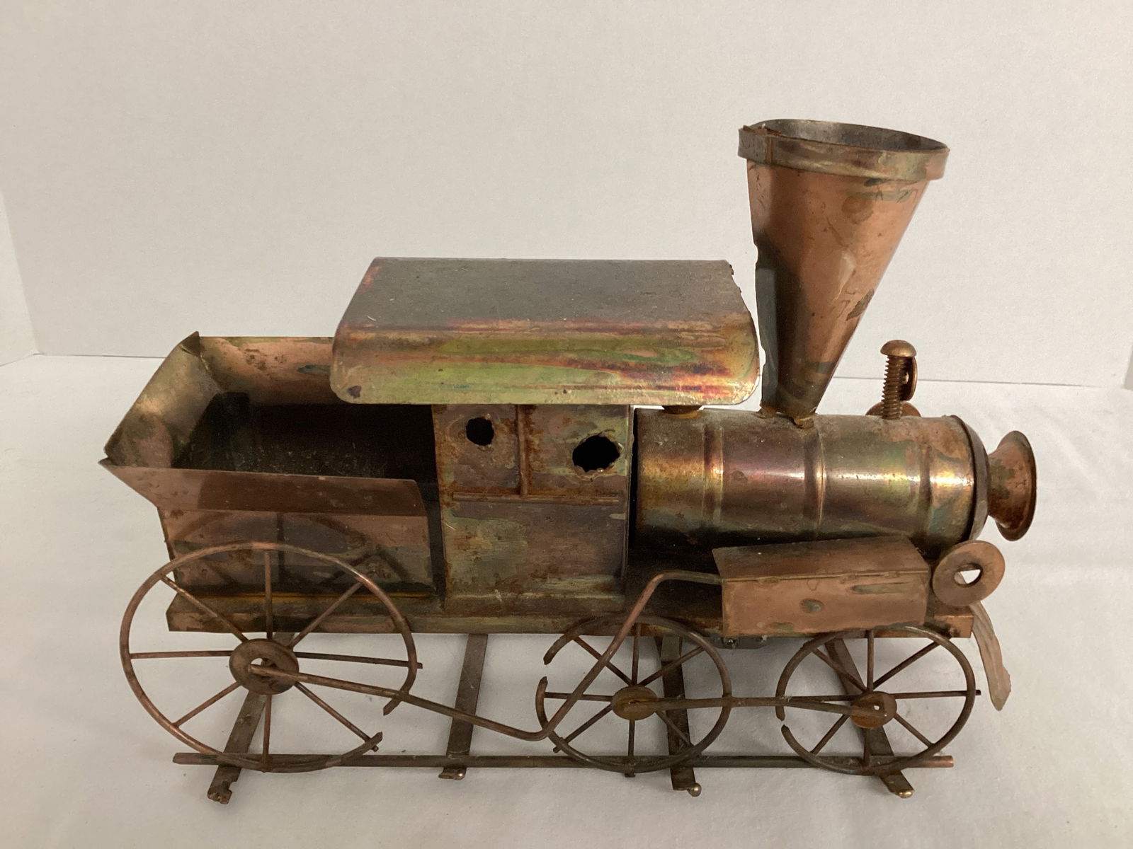 Metal Art Train Music Box: 10 1/2" L, winds but does not play